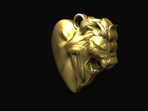 lion heart pendant Modelo de Impressão 3D