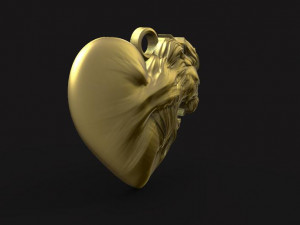 lion heart pendant Modelo de Impressão 3D