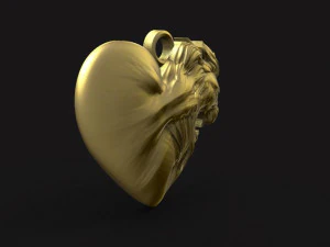 lion heart pendant 3D Print Model