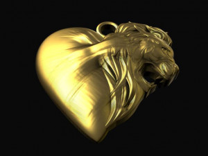 lion heart pendant Modelo de Impressão 3D