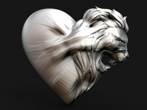 lion heart pendant Modelo de Impressão 3D