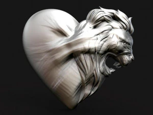 lion heart pendant 3D Print Model