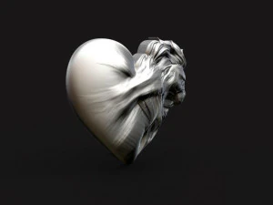 lion heart pendant 3D Print Model
