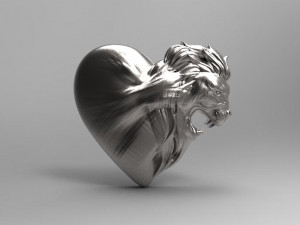 lion heart pendant Modelo de Impressão 3D