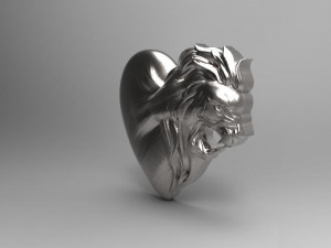lion heart pendant Modelo de Impressão 3D