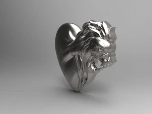 lion heart pendant 3D Print Model