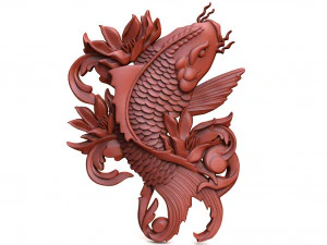 koi fish cnc 3D Print Model