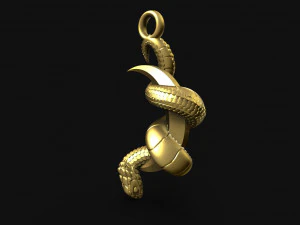 snake moon pendant 3D Print Model
