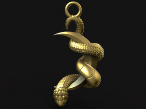 snake moon pendant Modello di stampa 3D