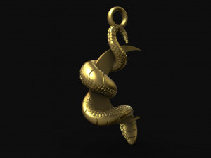 snake moon pendant Modello di stampa 3D