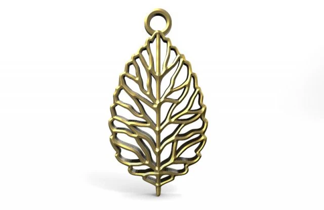 leaf pendant 3D Print Model .c4d .max .obj .3ds .fbx .stl .blend 