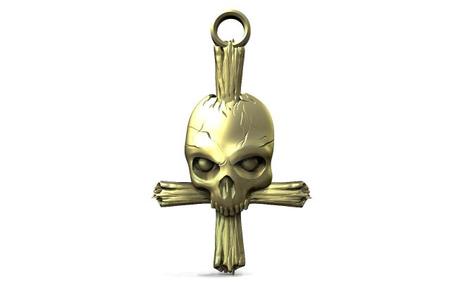 skull and bones pendant 3D Принт Модель .c4d .max .obj .3ds .fbx .stl .blend 