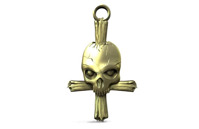 skull and bones pendant 3D Print Model .c4d .max .obj .3ds .fbx .stl .blend