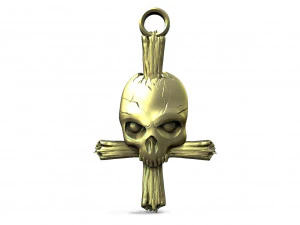 해골과 뼈 펜던트 3D 프린트 모델