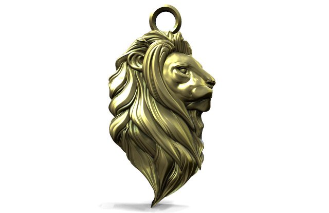Lion head pendant 3D-Druckmodell .c4d .max .obj .3ds .fbx .stl .blend 