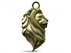 Aslan başı kolye 3D Baskı Modeli