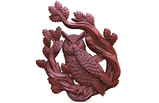 Owl CNC 3D Print Model .c4d .max .obj .3ds .fbx .stl .blend 