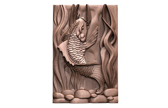 Koi fish CNC 3 Modelo de Impressão 3D .c4d .max .obj .3ds .fbx .stl .blend 