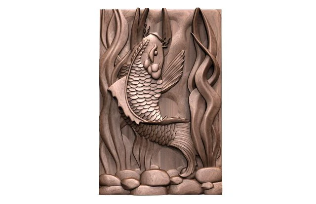 Koi fish CNC 3 3D Print Model .c4d .max .obj .3ds .fbx .stl .blend 