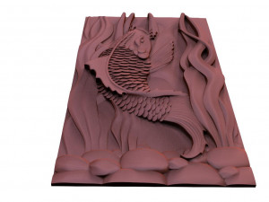 Koi fish CNC 3 Modelo de Impressão 3D