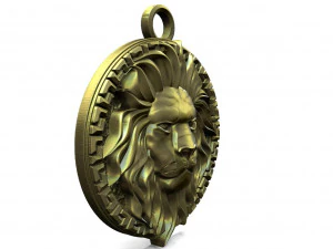 Lion Pendant 3D Print Model