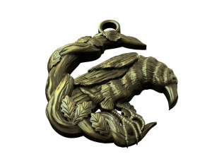 Crow pendant 3Dプリントモデル