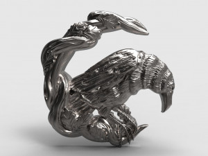 Crow pendant 3Dプリントモデル