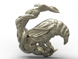 Crow pendant 3Dプリントモデル