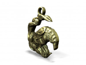 Crow pendant 3Dプリントモデル