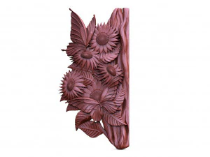 Tournesols et papillons CNC Modèles 3D en vedette