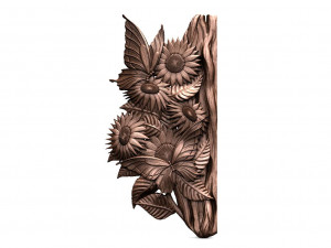 Sunflowers and butterflies CNC 3D Baskı Modeli