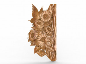 Sunflowers and butterflies CNC 3D Baskı Modeli