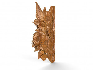 Sunflowers and butterflies CNC 3D Baskı Modeli