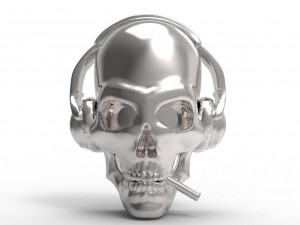 Skull with headphones pendant Modello di stampa 3D