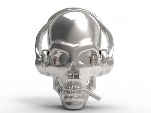 Skull with headphones pendant 3D Print Model