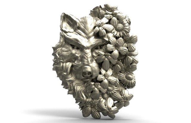 Wolf pendant Modello di stampa 3D .c4d .max .obj .3ds .fbx .stl .blend