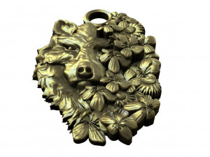 Wolf pendant Model Cetak 3D