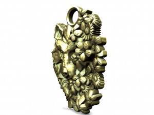 Wolf pendant Model Cetak 3D