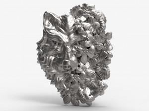 Wolf pendant Model Cetak 3D