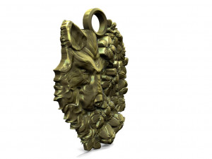 Wolf pendant Model Cetak 3D