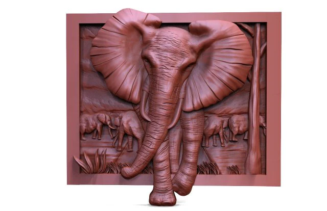 Elephant CNC 3 3D Print Model .c4d .max .obj .3ds .fbx .stl .blend