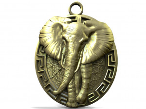 Elephant pendant 3Dプリントモデル