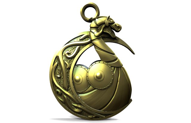Viking ship pendant 3D printmodel .c4d .max .obj .3ds .fbx .stl .blend 