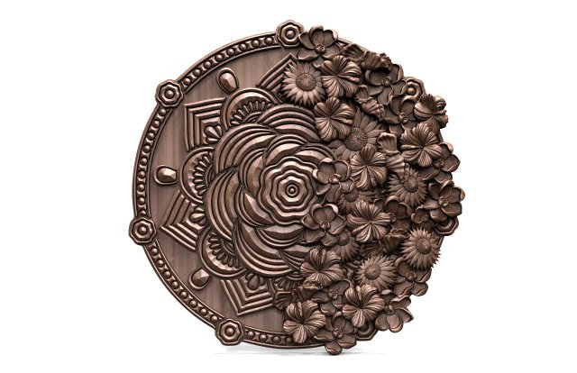 Mandala flowers CNC 3D Print Model .c4d .max .obj .3ds .fbx .stl .blend 