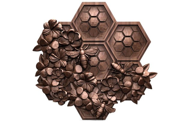 Bee honeycomb CNC Model Cetak 3D .c4d .max .obj .3ds .fbx .stl .blend 