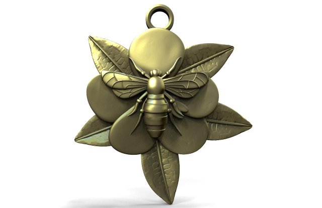 Bee pendant 3Dプリントモデル .c4d .max .obj .3ds .fbx .stl .blend 