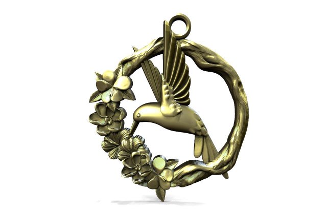 Hummingbird pendant 3D-printmodel .c4d .max .obj .3ds .fbx .stl .blend 