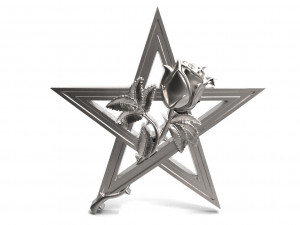 Pentagram and rose pendant 3D Print Model