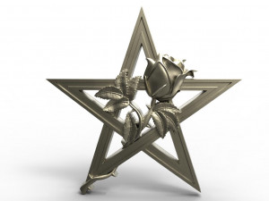 Pentagram and rose pendant 3Dプリントモデル