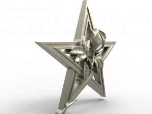 Pentagram and rose pendant 3Dプリントモデル